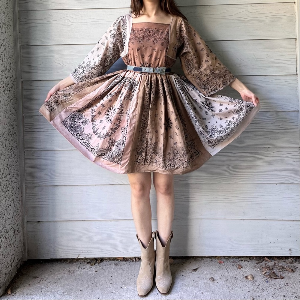 Handmade Bandana Dress SKU 7780 Muddy/Earthy - Picture 12 of 16
